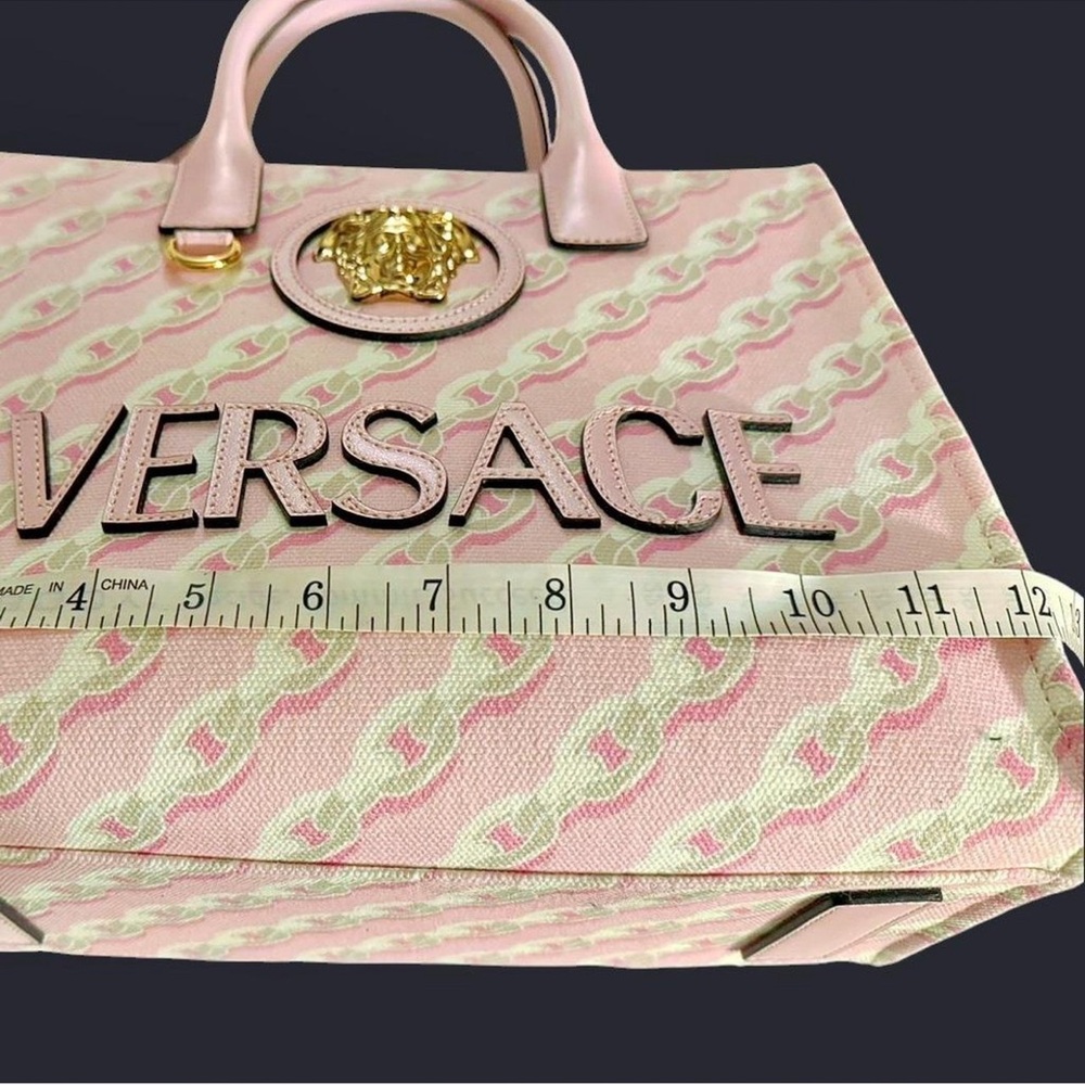 NWT Versace Pastel Pink Tote. 💯 Authentic. Measurements in pics. With dust bag! - Picture 9 of 11